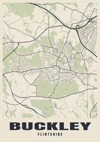 Street map poster of Buckley, Flintshire