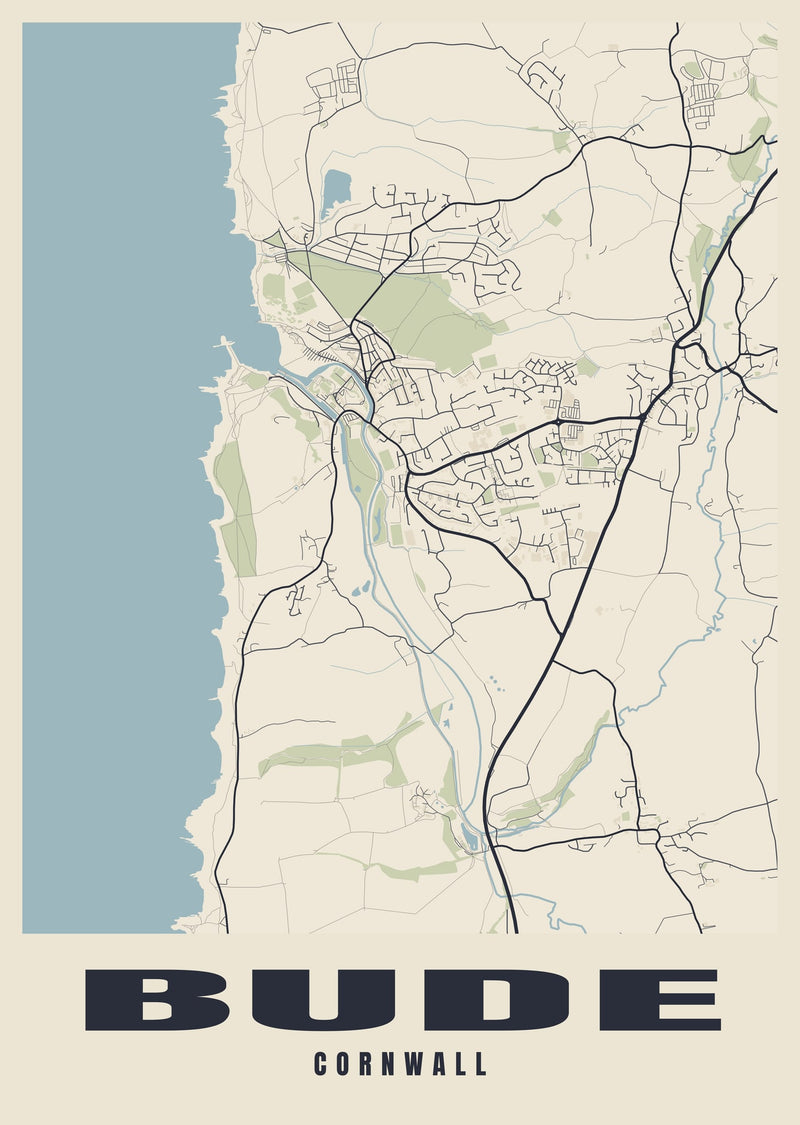 Bude Street Map Poster