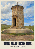 The Storm Tower, Bude poster, Oil Painting style