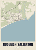 Street map poster of Budleigh Salterton, Devon