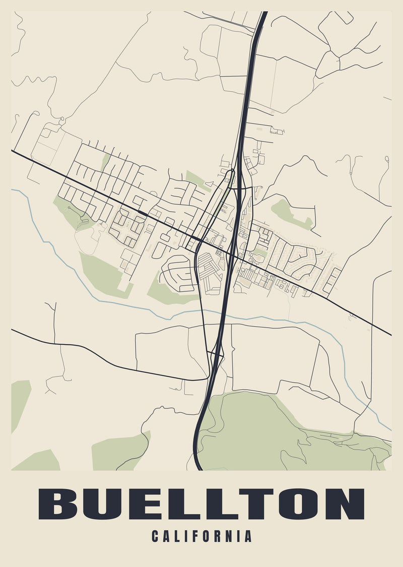 Buellton Street Map Poster