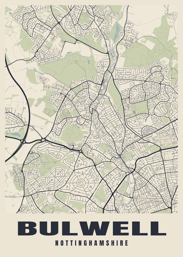 Bulwell Street Map Poster