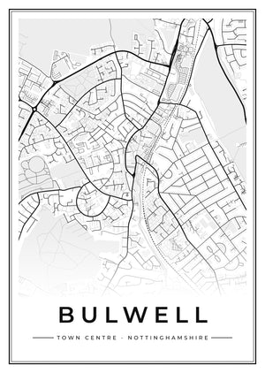 Bulwell Town Centre Street Map Poster