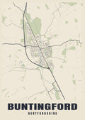 Street map poster of Buntingford, Hertfordshire