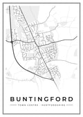 Street map poster of Buntingford town centre, Hertfordshire