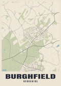 Street map poster of Burghfield, Berkshire