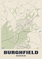 Street map poster of Burghfield, Berkshire