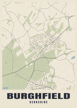 Burghfield Street Map Poster