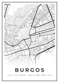 Street map poster of Burgos city centre, Castile and León