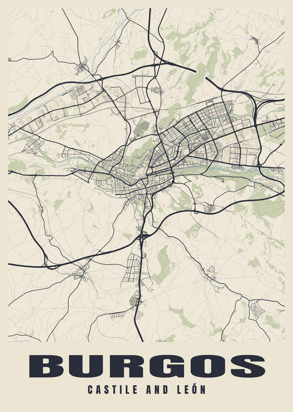 Burgos Street Map Poster
