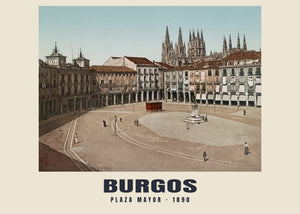 Plaza Mayor, Burgos — 1890 · Vintage photochrom print