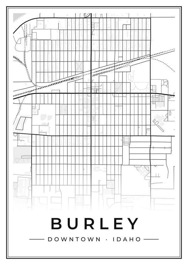 Burley Downtown Street Map Poster