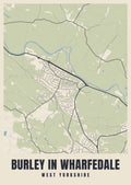 Street map poster of Burley in Wharfedale, West Yorkshire