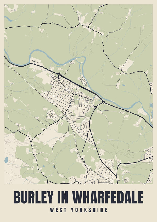 Burley in Wharfedale Street Map Poster