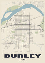 Street map poster of Burley, Idaho