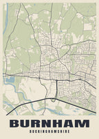 Street map poster of Burnham, Buckinghamshire