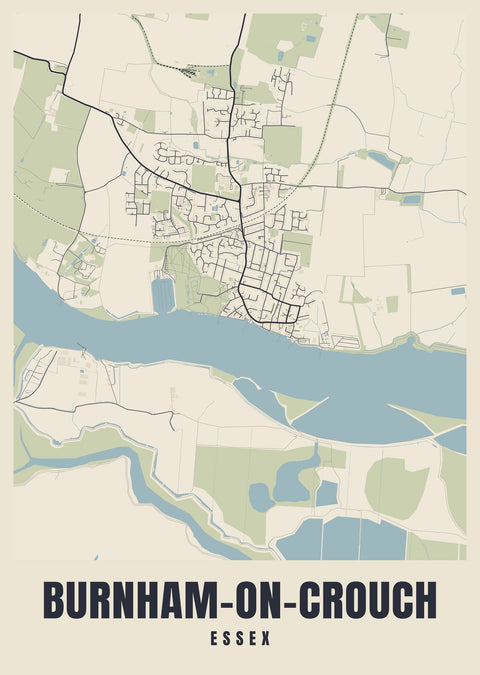 Burnham-on-Crouch Street Map Poster