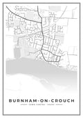 Street map poster of Burnham-on-Crouch town centre, Essex
