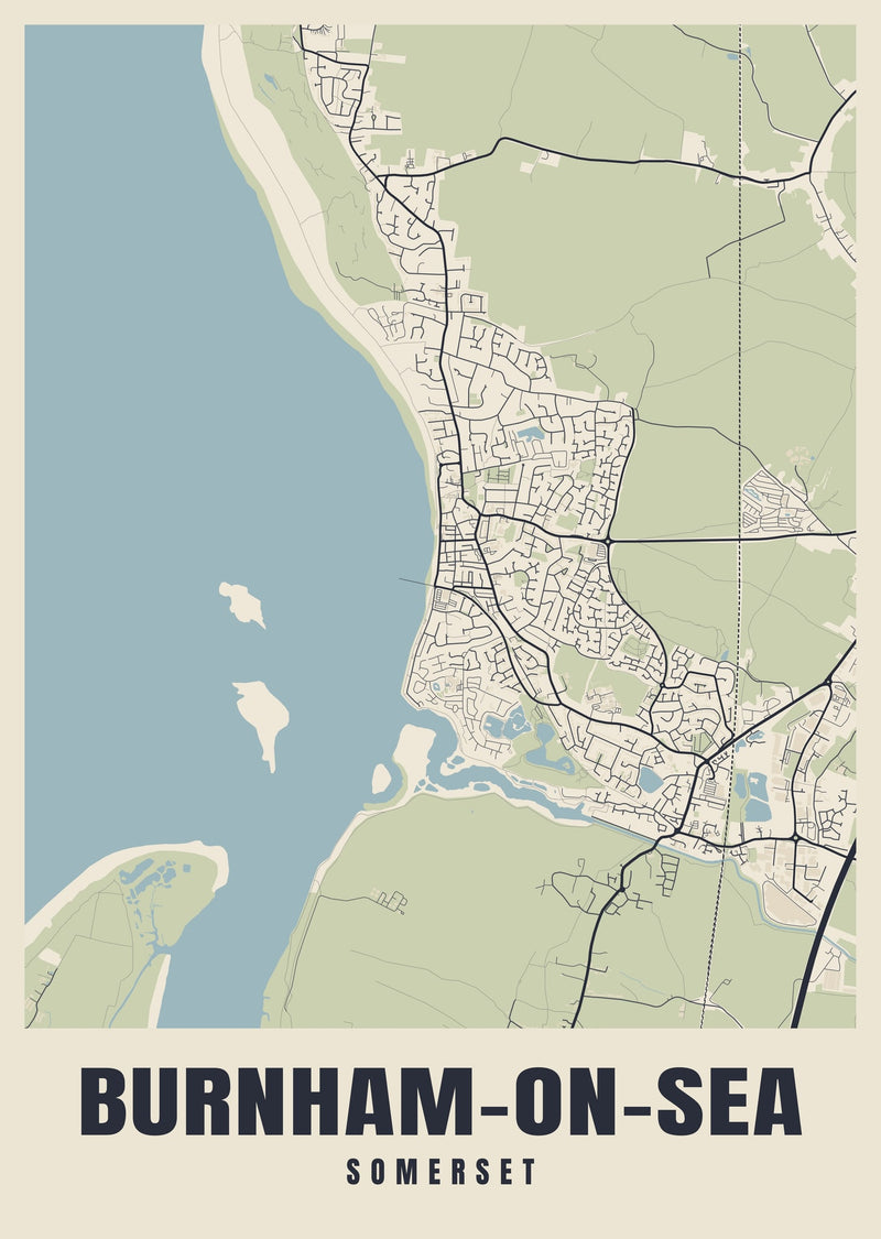 Burnham-on-Sea Street Map Poster
