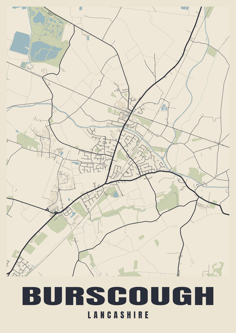 Burscough Street Map Poster