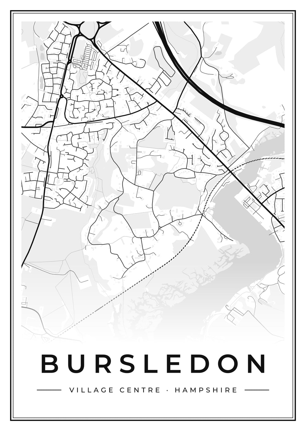 Bursledon Village Centre Street Map Poster