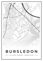 Street map poster of Bursledon village centre, Hampshire