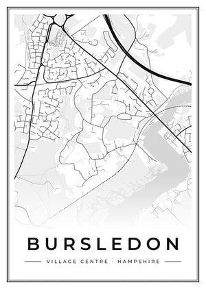 Bursledon Village Centre Street Map Poster