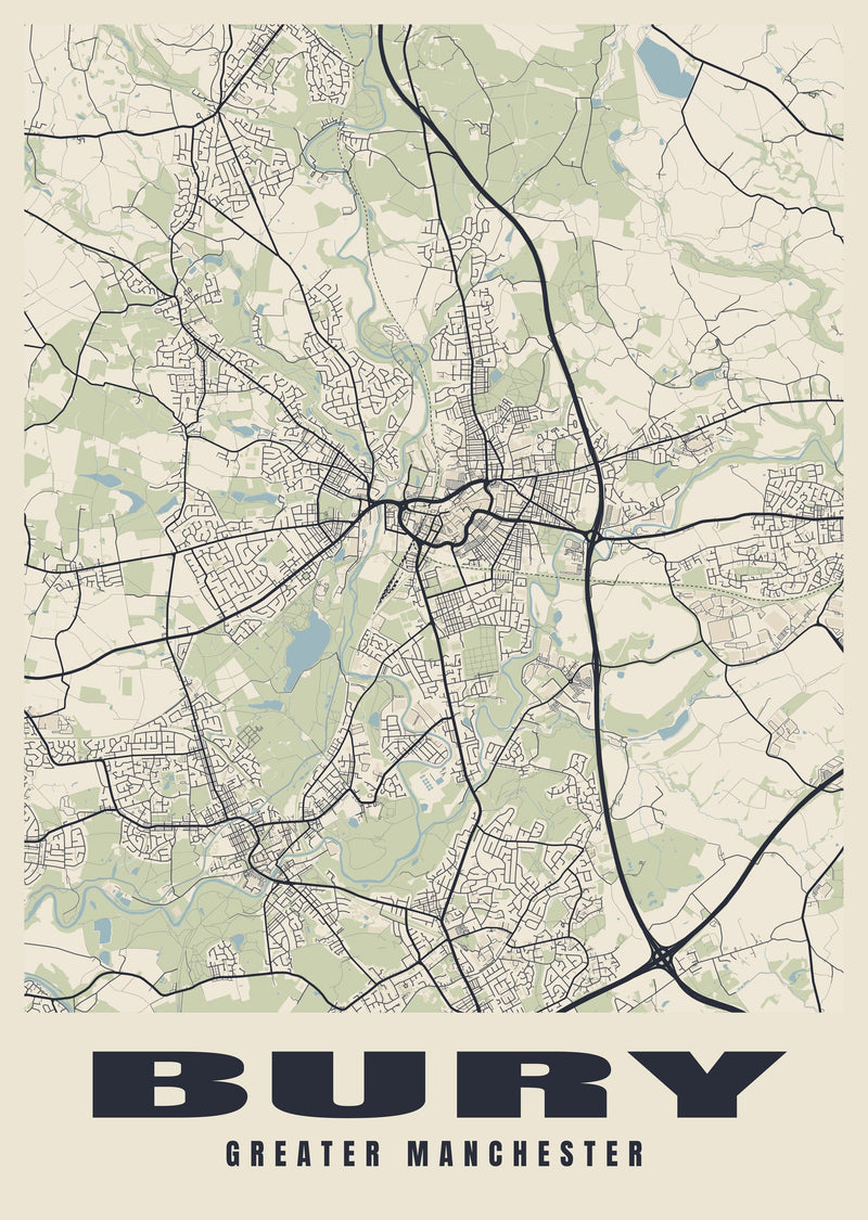 Bury Street Map Poster