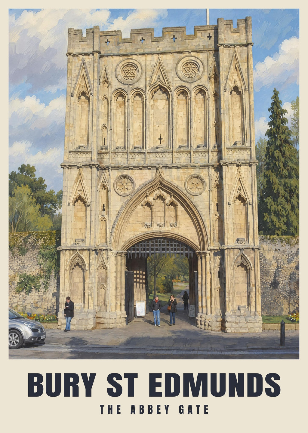 The Abbey Gate, Bury St Edmunds poster, British Heritage style