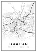 Street map poster of Buxton town centre, Derbyshire