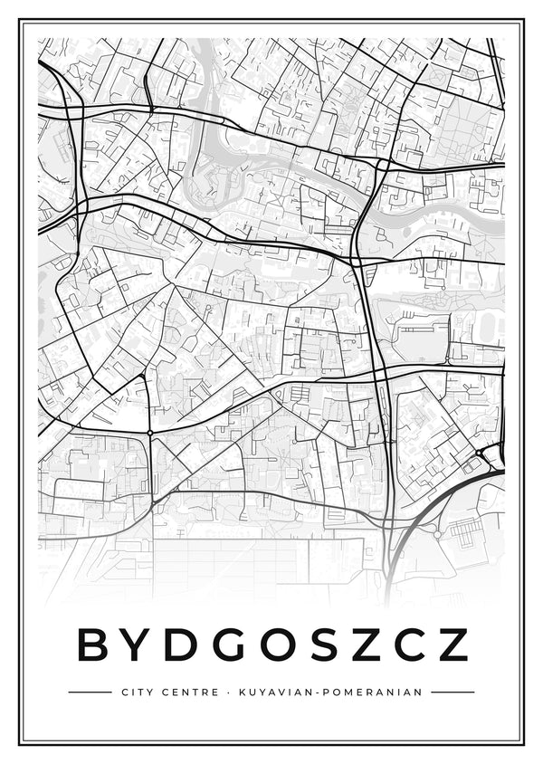Bydgoszcz City Centre Street Map Poster
