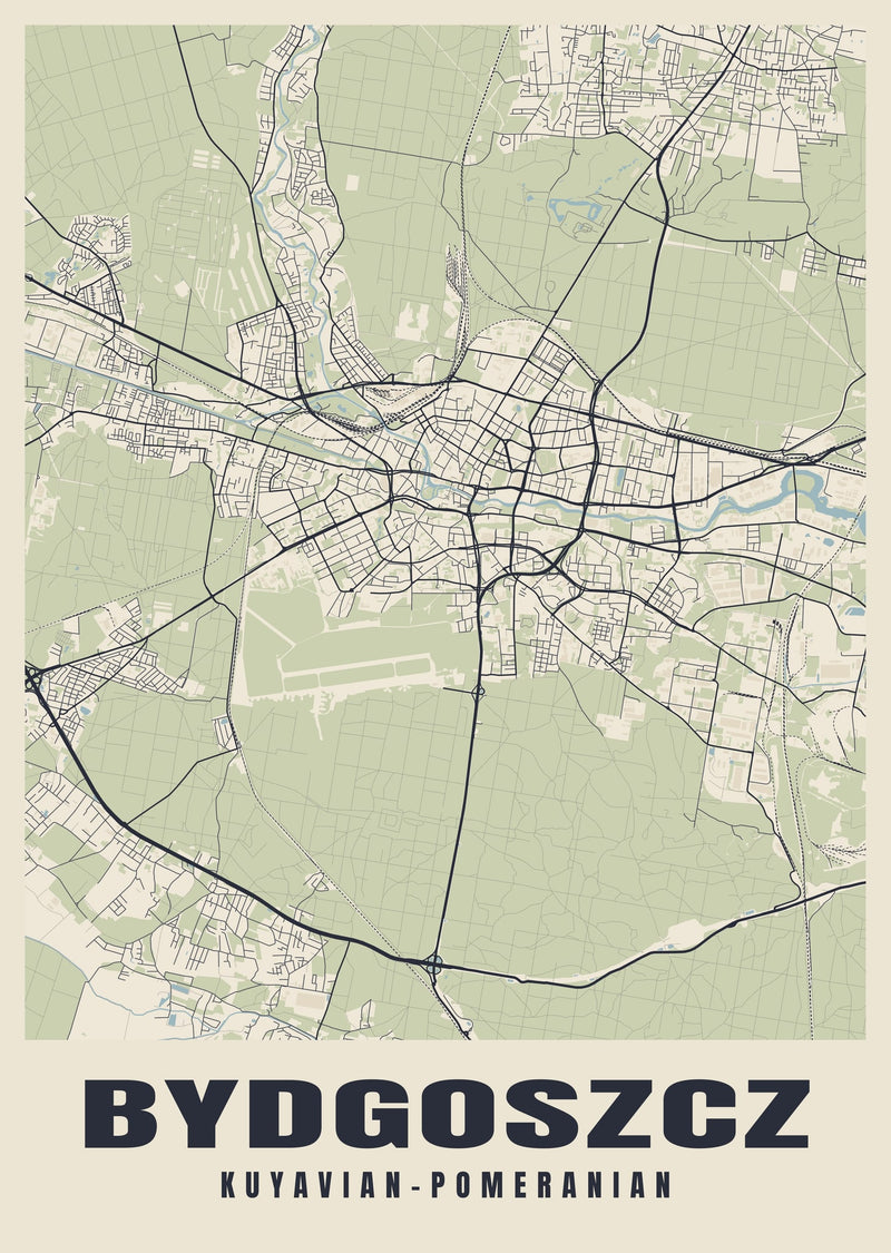 Bydgoszcz Street Map Poster