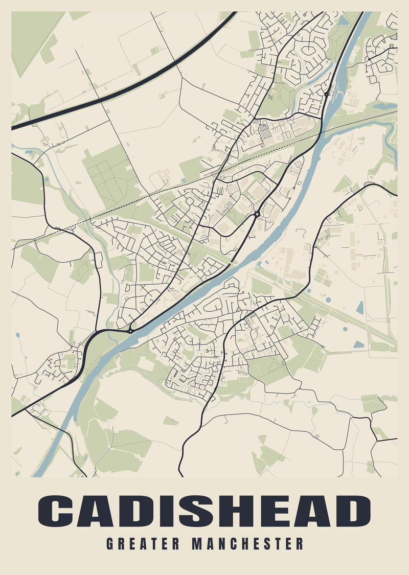 Cadishead Street Map Poster