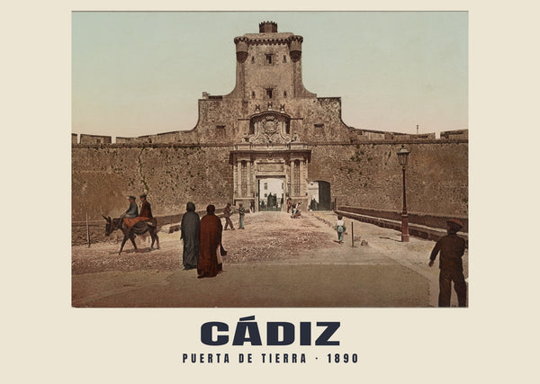 Puerta de Tierra, Cádiz — 1890 · Vintage photochrom print