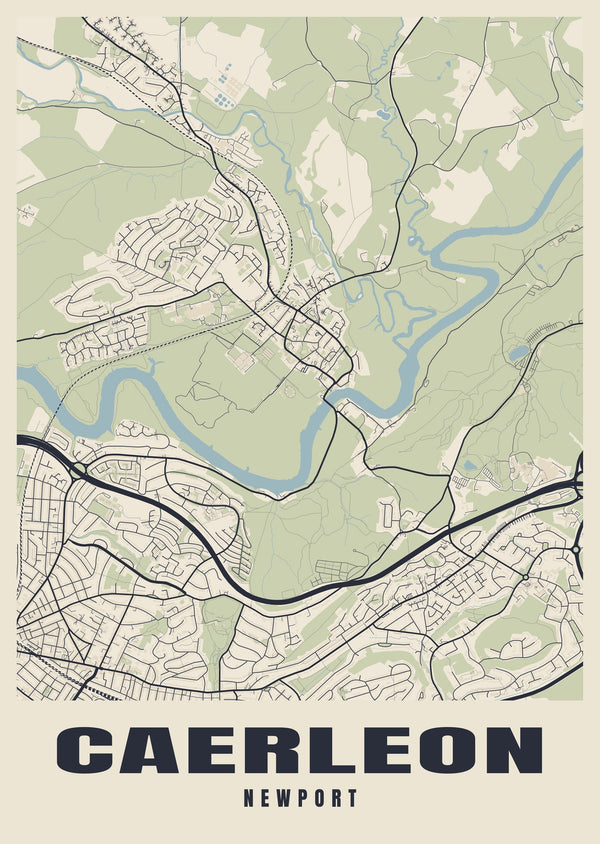 Caerleon Street Map Poster