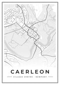 Street map poster of Caerleon village centre, Newport