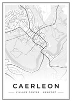 Street map poster of Caerleon village centre, Newport