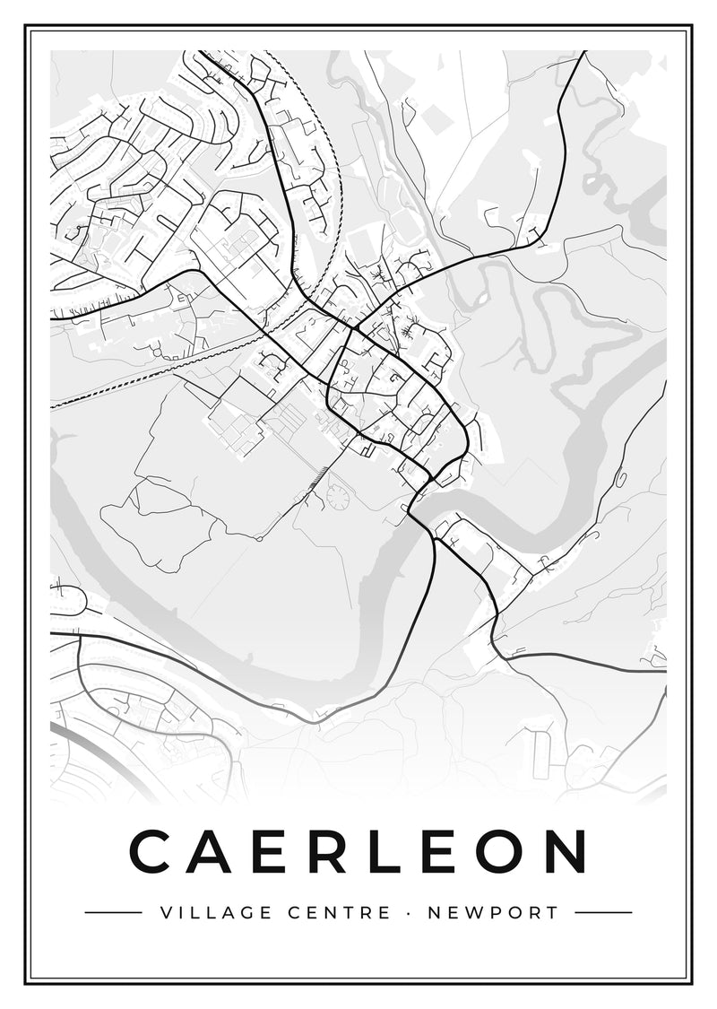 Caerleon Village Centre Street Map Poster