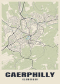 Street map poster of Caerphilly, Glamorgan