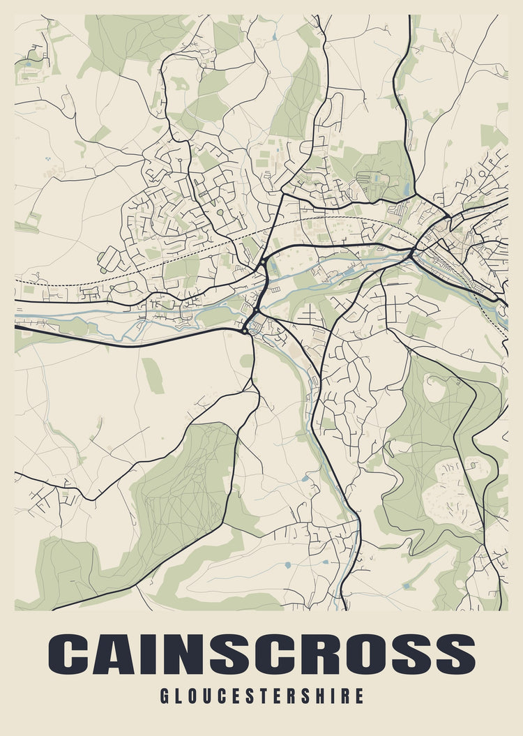 Cainscross Street Map Poster