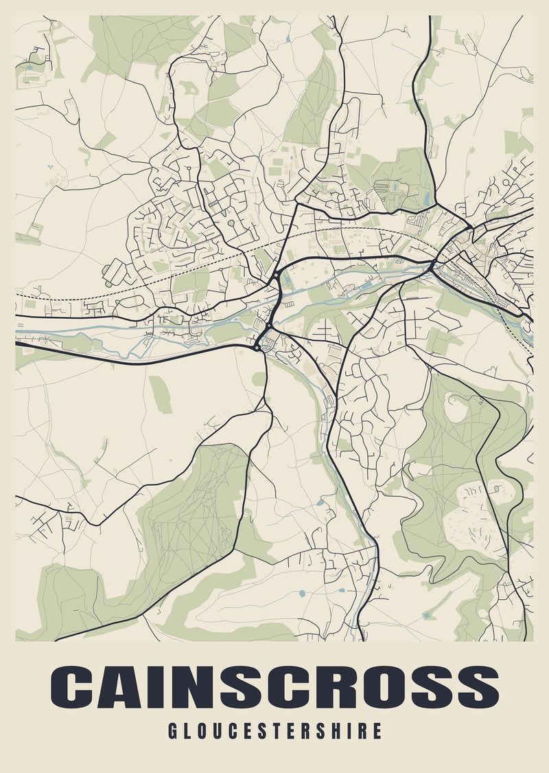 Cainscross Street Map Poster