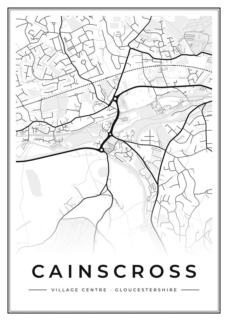 Cainscross Village Centre Street Map Poster