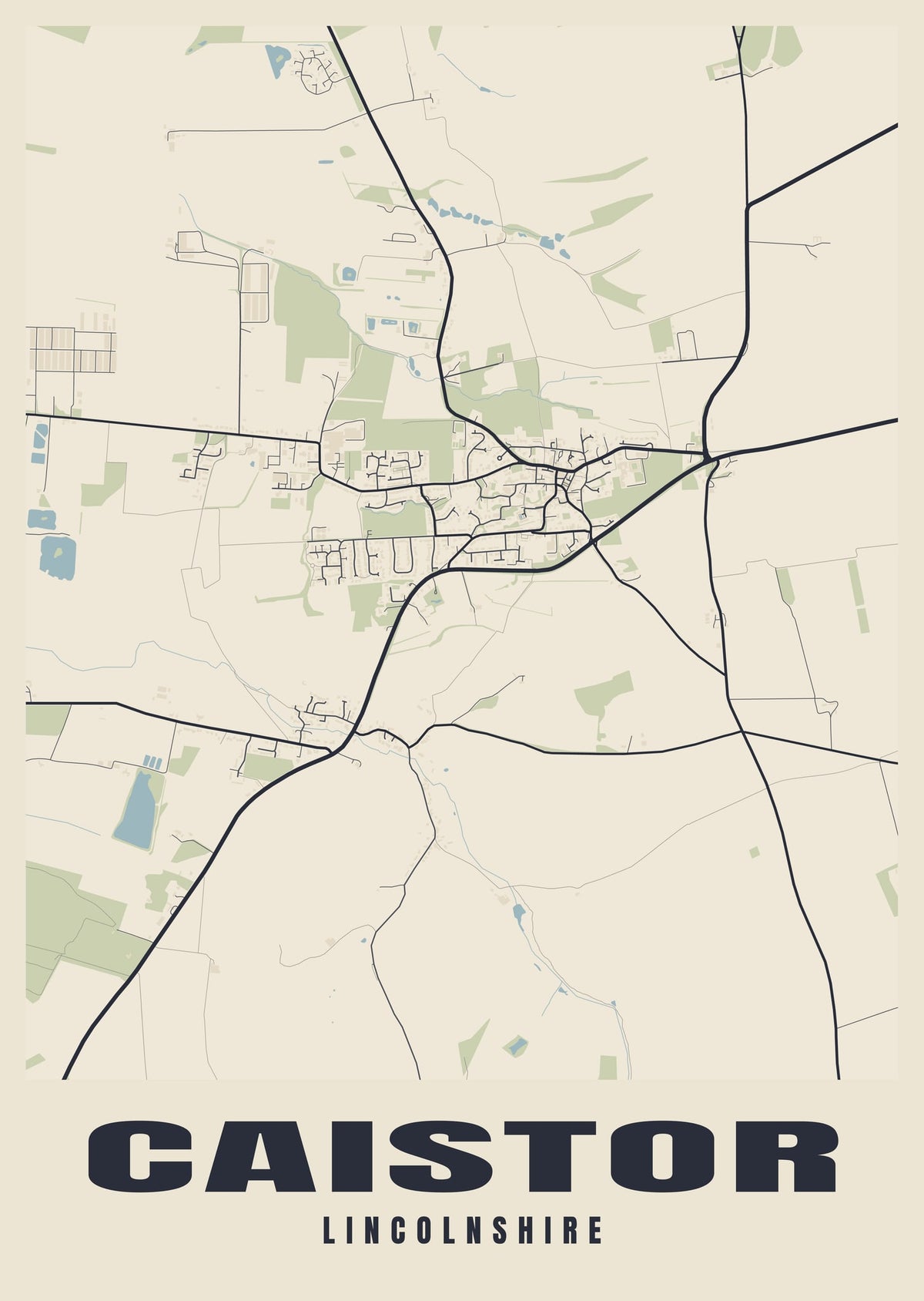 Street map poster of Caistor, Lincolnshire