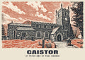 St Peter and St Paul Church, Caistor poster, Linocut style
