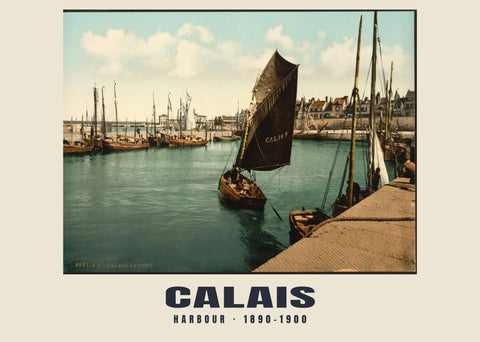Harbour, Calais — 1890–1900 · Vintage photochrom print
