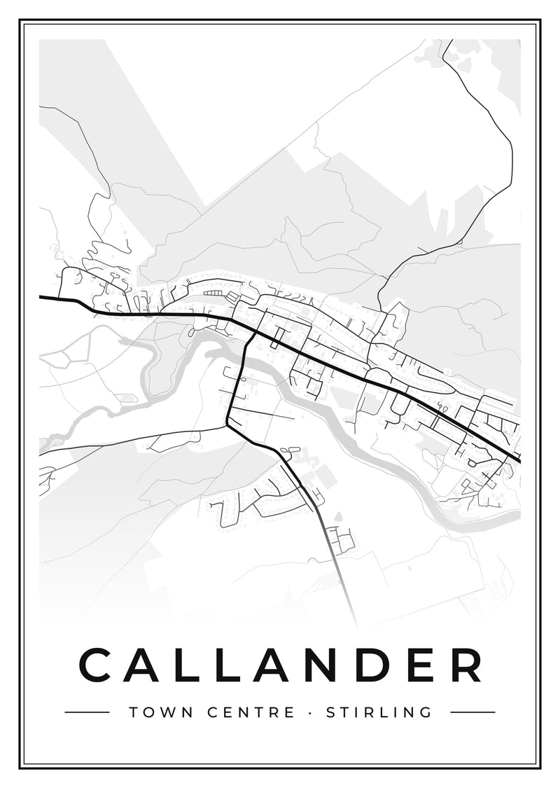Callander Town Centre Street Map Poster