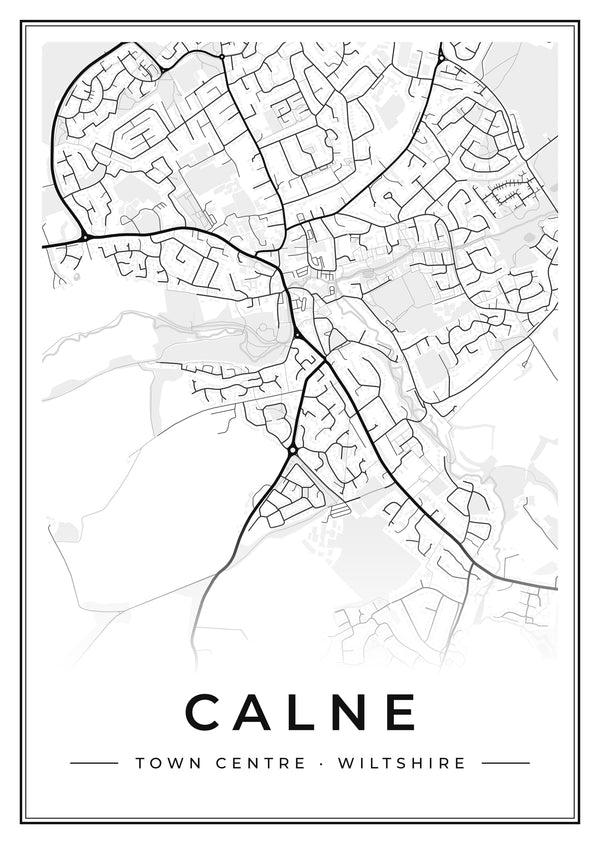 Calne Town Centre Street Map Poster