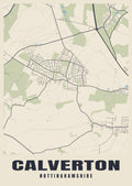 Street map poster of Calverton, Nottinghamshire