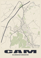 Street map poster of Cam, Gloucestershire