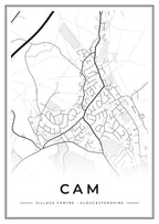 Street map poster of Cam village centre, Gloucestershire